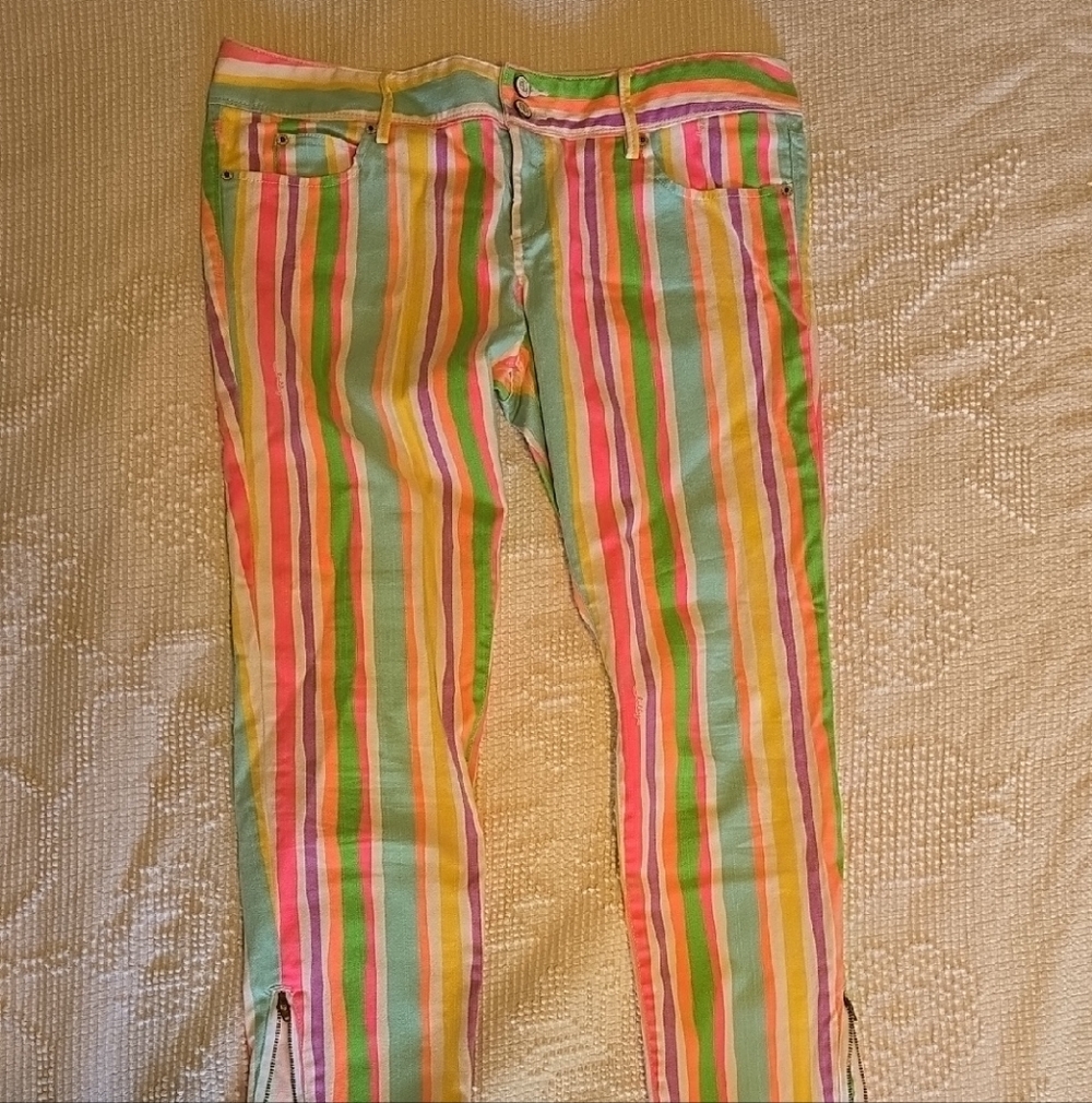 Lilly Pulitzer Worth Skinny Mini Zip Stripe Womens 14